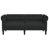 vidaXL Tweezitsbank Chesterfield-stijl stof zwart