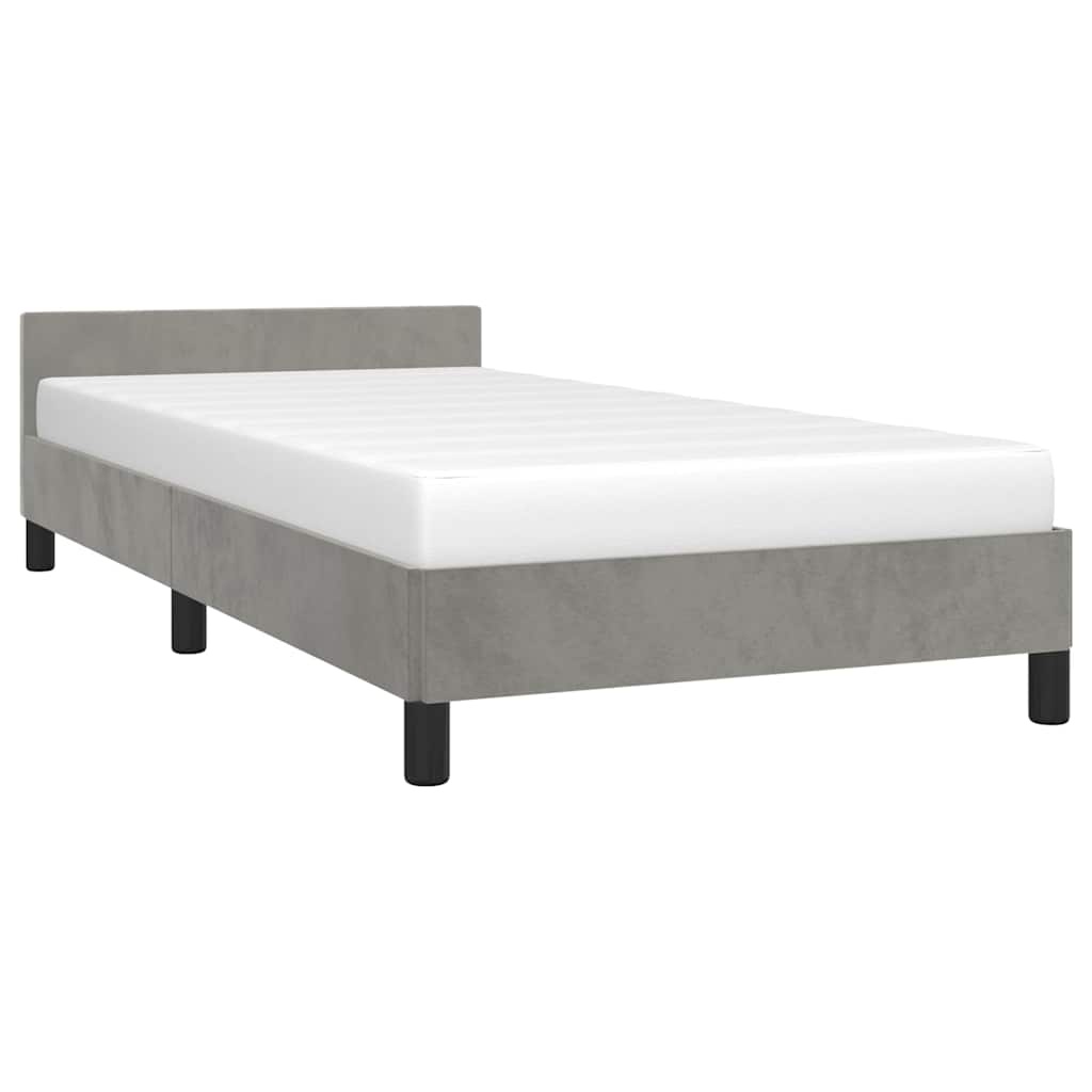 vidaXL Bedframe zonder matras 90x190 cm fluweel lichtgrijs