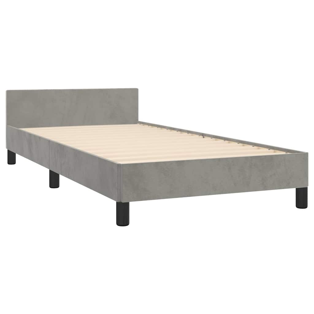 vidaXL Bedframe zonder matras 90x190 cm fluweel lichtgrijs