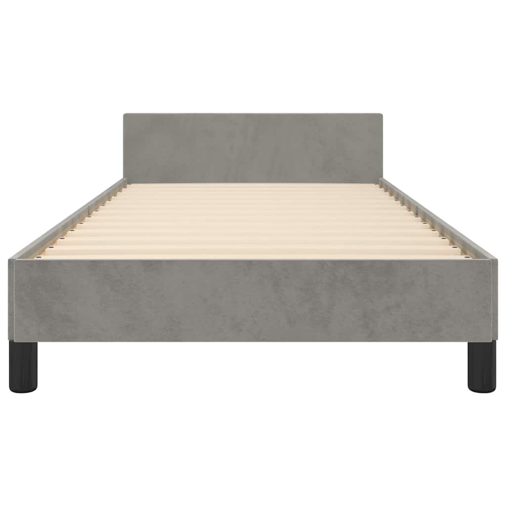 vidaXL Bedframe zonder matras 90x190 cm fluweel lichtgrijs