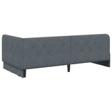vidaXL Hoekbedframe Donkergrijs 90 x 200 cm Fluweel