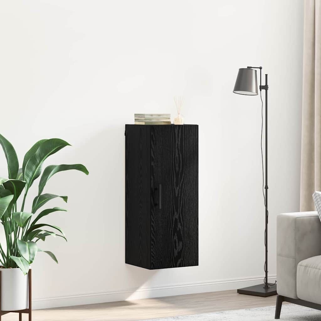vidaXL Wandkast Zwart Eiken 34,5 x 34 x 90 cm Bewerkt hout