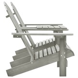 vidaXL Tuinstoelen Adirondack met tafeltje massief vurenhout grijs