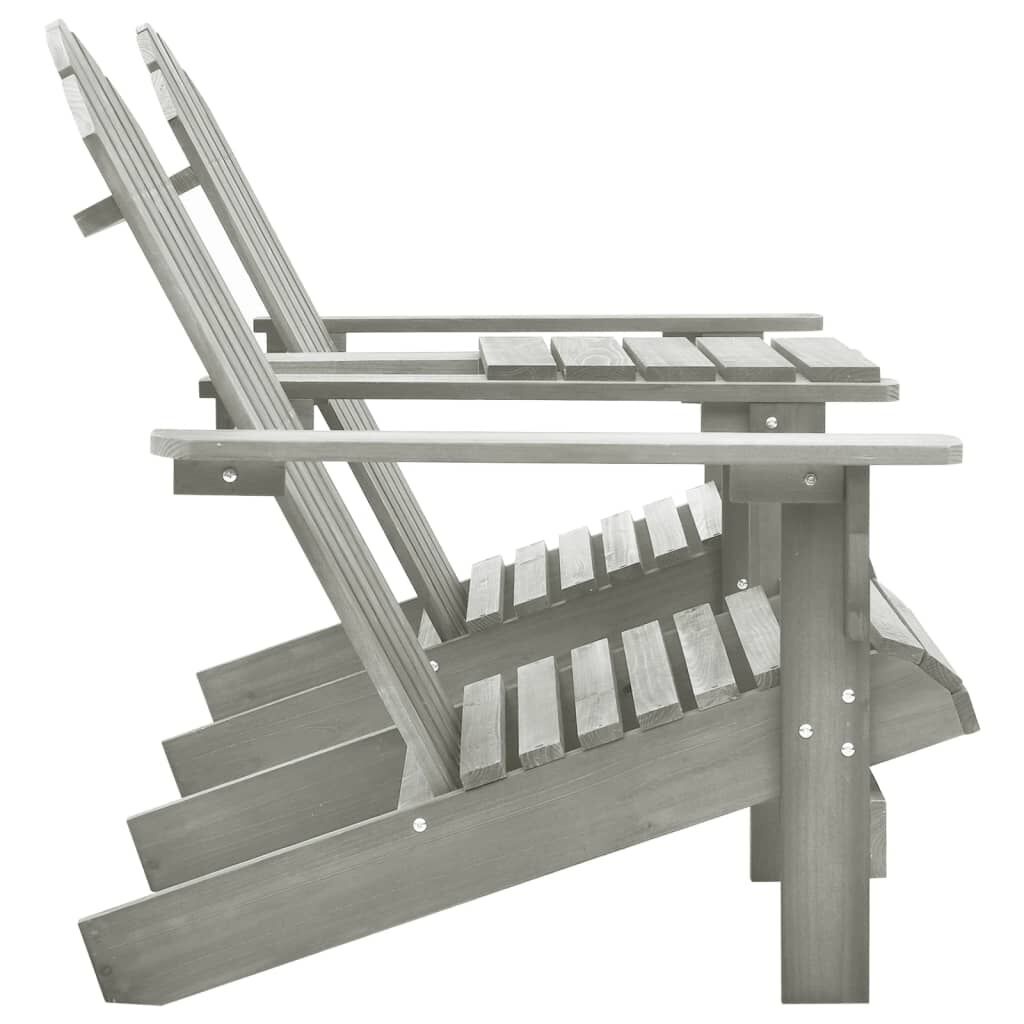 vidaXL Tuinstoelen Adirondack met tafeltje massief vurenhout grijs