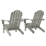 vidaXL Tuinstoelen Adirondack met tafeltje massief vurenhout grijs