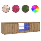vidaXL Tv-meubel met LED 140x40x35,5 cm bewerkt hout artisanaal eiken
