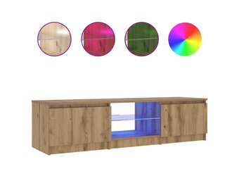 vidaXL Tv-meubel met LED 140x40x35,5 cm bewerkt hout artisanaal eiken