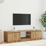 vidaXL Tv-meubel met LED 140x40x35,5 cm bewerkt hout artisanaal eiken