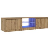 vidaXL Tv-meubel met LED 140x40x35,5 cm bewerkt hout artisanaal eiken