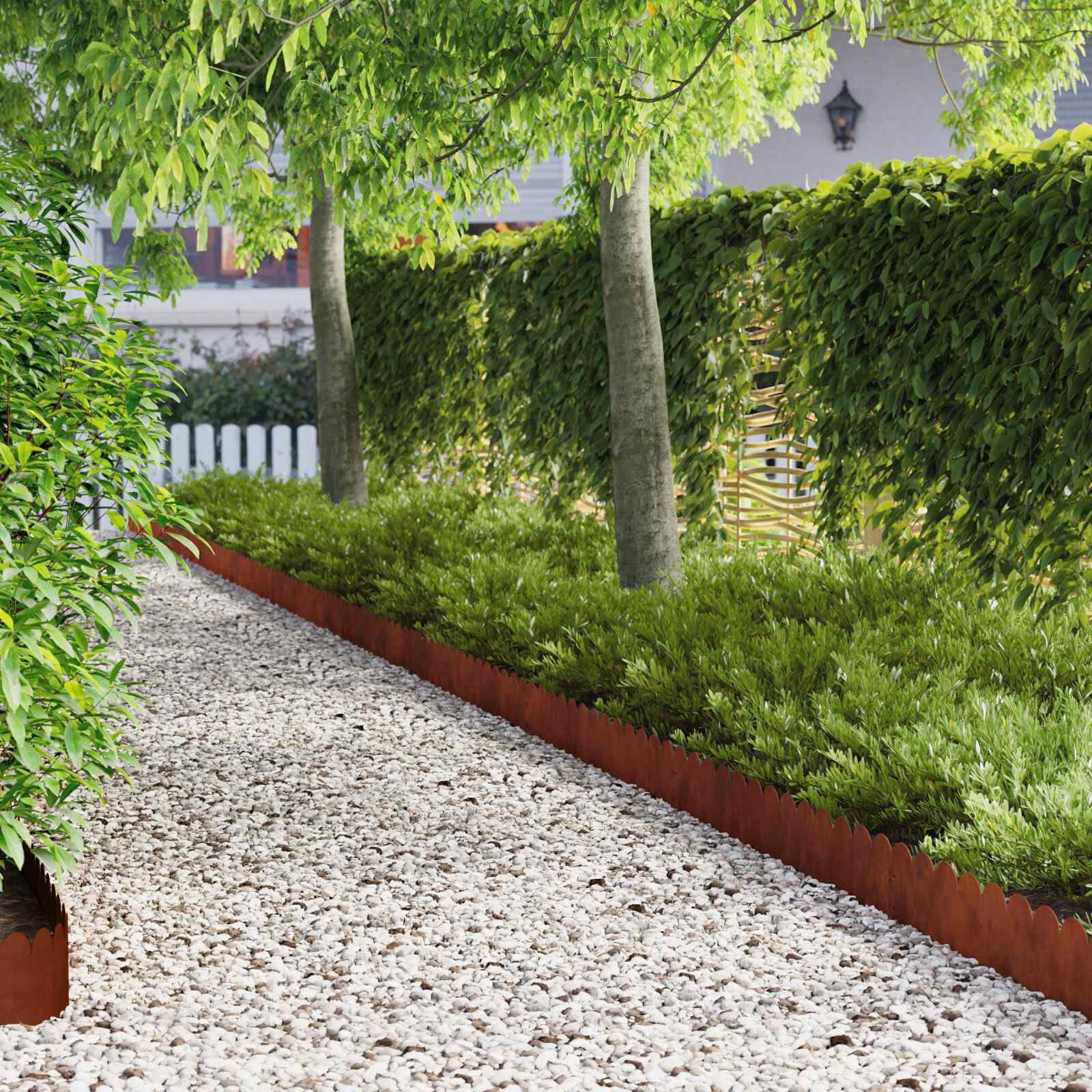 vidaXL Gazonrand scherpe & ronde bovenkant 20 st 103x20cm