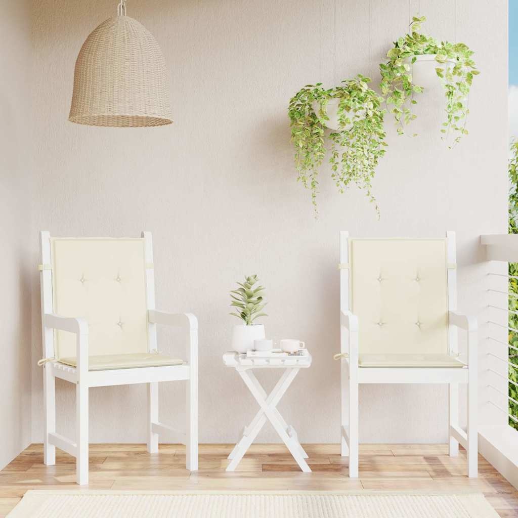 vidaXL Tuinstoelkussen lage rug 2 st 100x50x3 cm oxford stof crème
