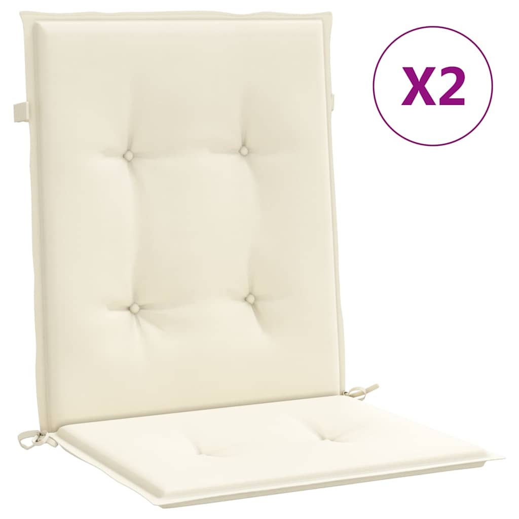 vidaXL Tuinstoelkussen lage rug 2 st 100x50x3 cm oxford stof crème