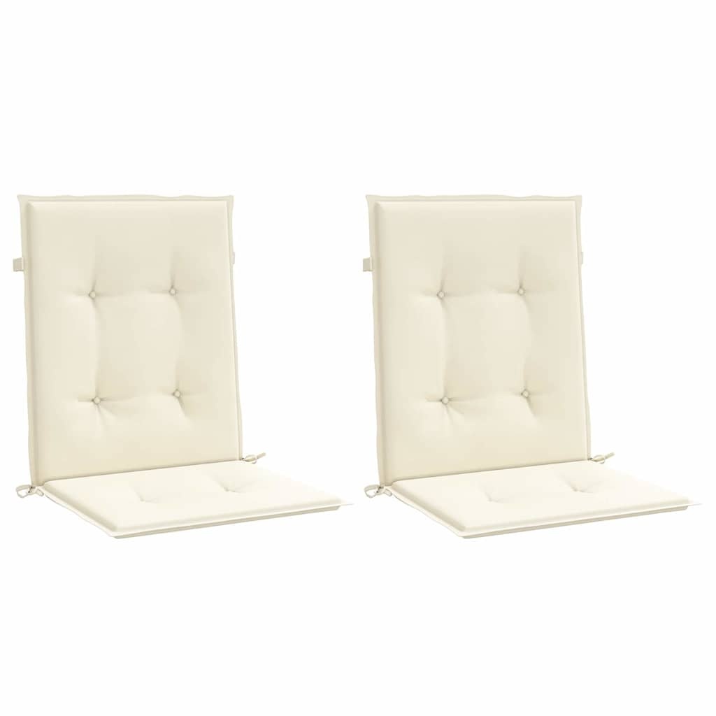 vidaXL Tuinstoelkussen lage rug 2 st 100x50x3 cm oxford stof crème