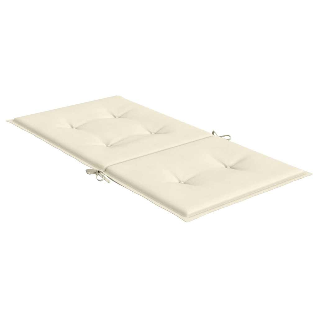 vidaXL Tuinstoelkussen lage rug 2 st 100x50x3 cm oxford stof crème