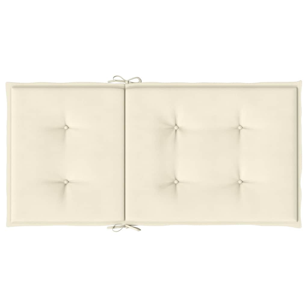 vidaXL Tuinstoelkussen lage rug 2 st 100x50x3 cm oxford stof crème