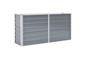 Verhoogde Plantenbak 160x40x77 cm Staal Grijs (53% Korting)