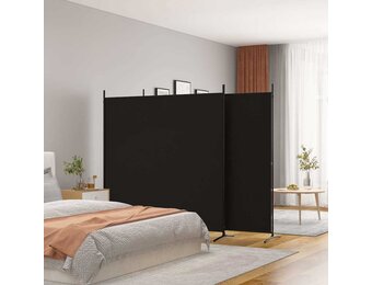 Kamerscherm 3 panelen 525x180 cm Stof Zwart - 34% Korting!