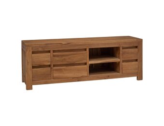 vidaXL Tv-meubel 110 x 30 x 40 cm Naturel Massief Teakhout