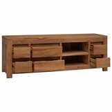 vidaXL Tv-meubel 110 x 30 x 40 cm Naturel Massief Teakhout