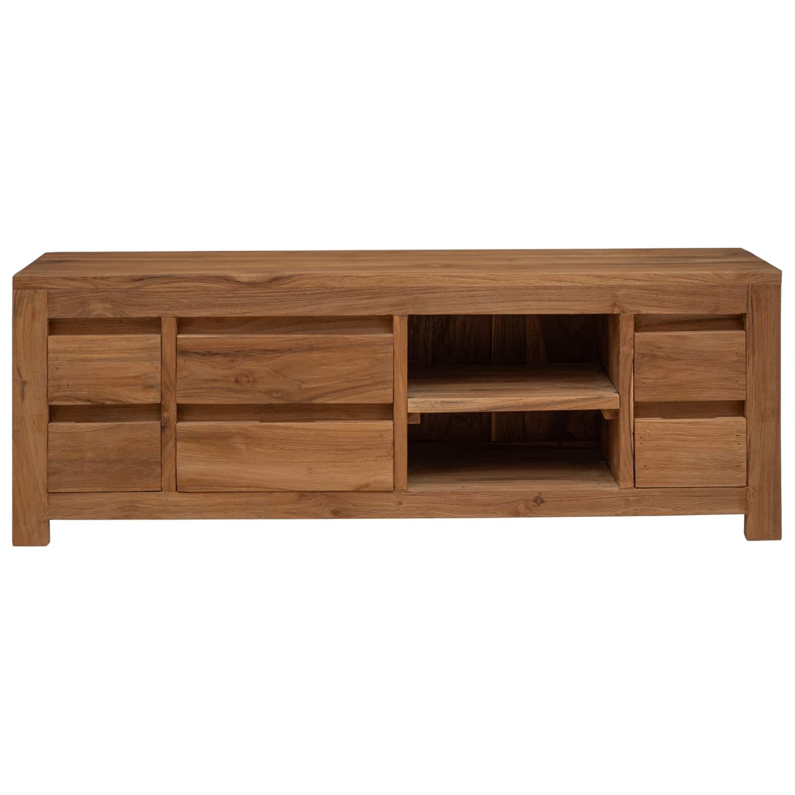 vidaXL Tv-meubel 110 x 30 x 40 cm Naturel Massief Teakhout