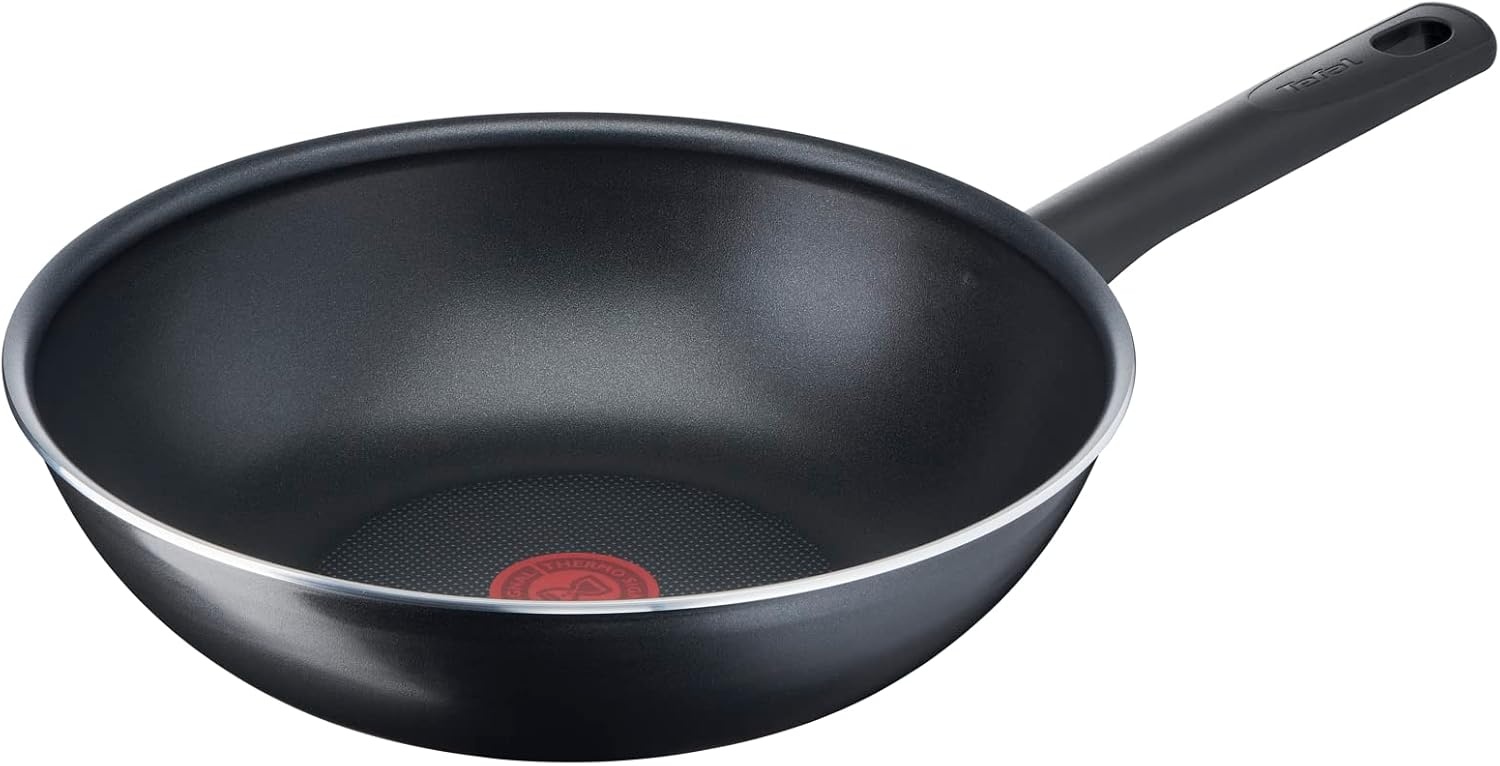 Tefal Wokpan van 28 cm, 6 tot 8 personen, geen inductie, resistent B56419AZ - Maat Wokpan 28 cm