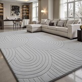 Sour Lemon Vloerkleed 3D Geometrisch - Lichtgrijs - 140 x 200 cm