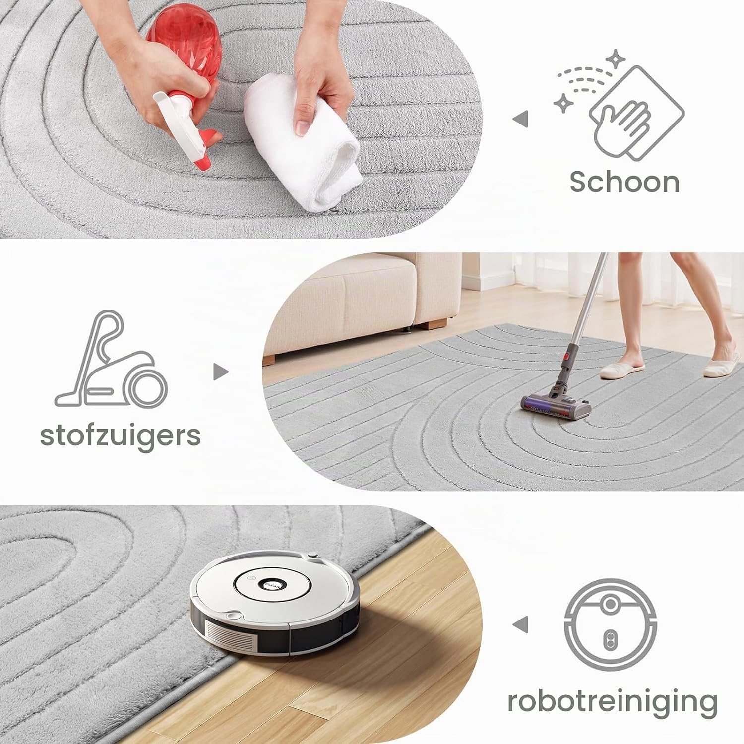Sour Lemon Vloerkleed 3D Geometrisch - Lichtgrijs - 140 x 200 cm