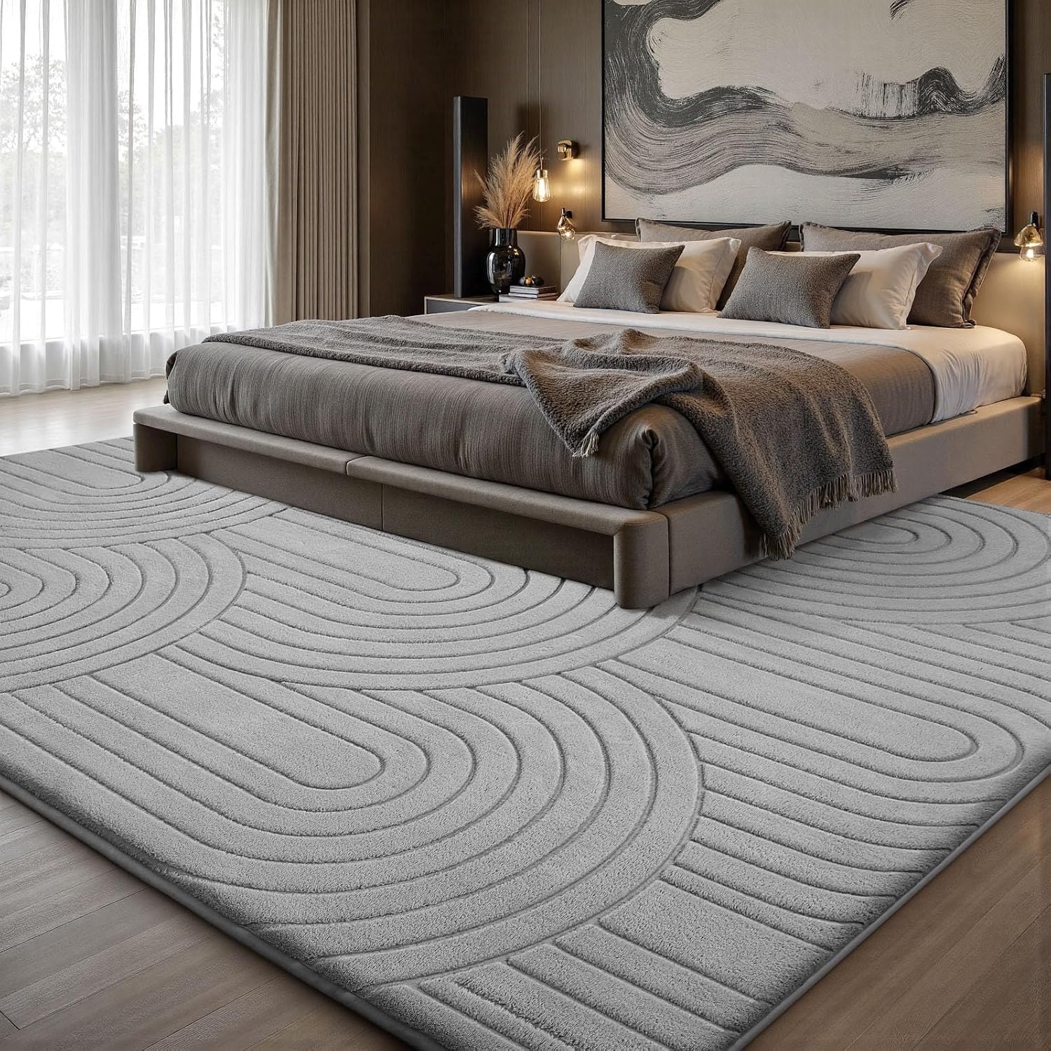 Sour Lemon Vloerkleed 3D Geometrisch - Lichtgrijs - 140 x 200 cm