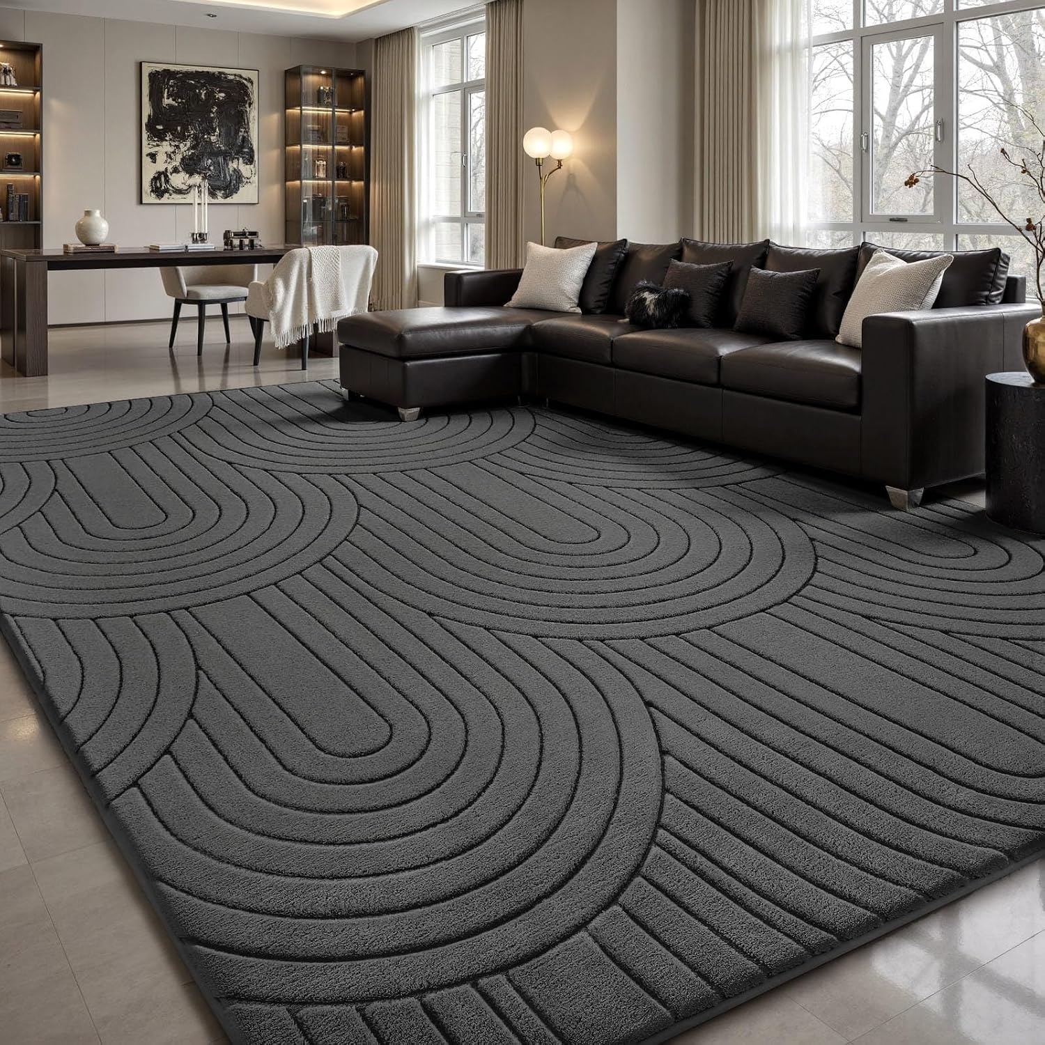 Sour Lemon Vloerkleed 3D Geometrisch - Lichtgrijs - 140 x 200 cm