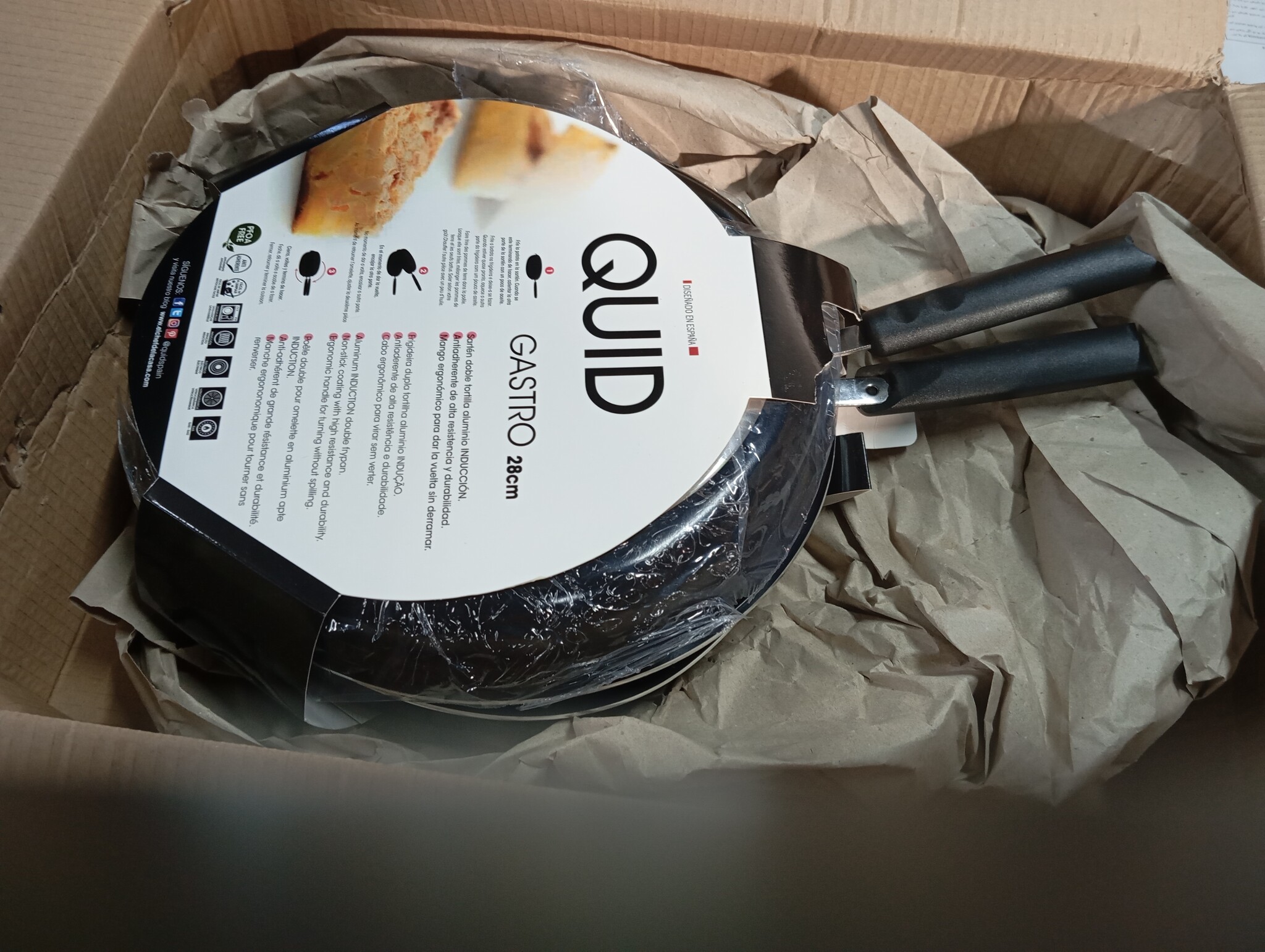 Quid Gastro Fun Dubbele Omeletpan 28 cm - Aluminium - Zwart