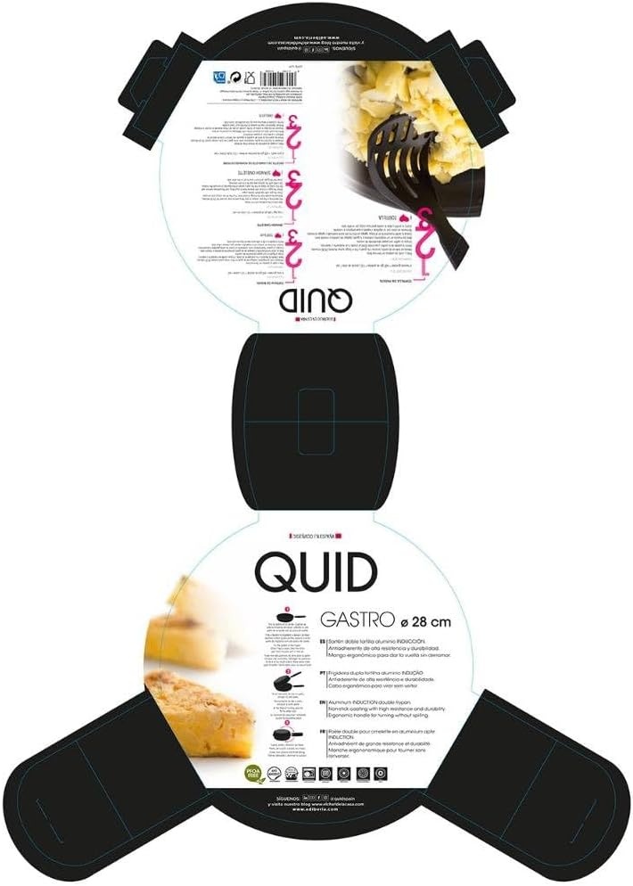Quid Gastro Fun Dubbele Omeletpan 28 cm - Aluminium - Zwart
