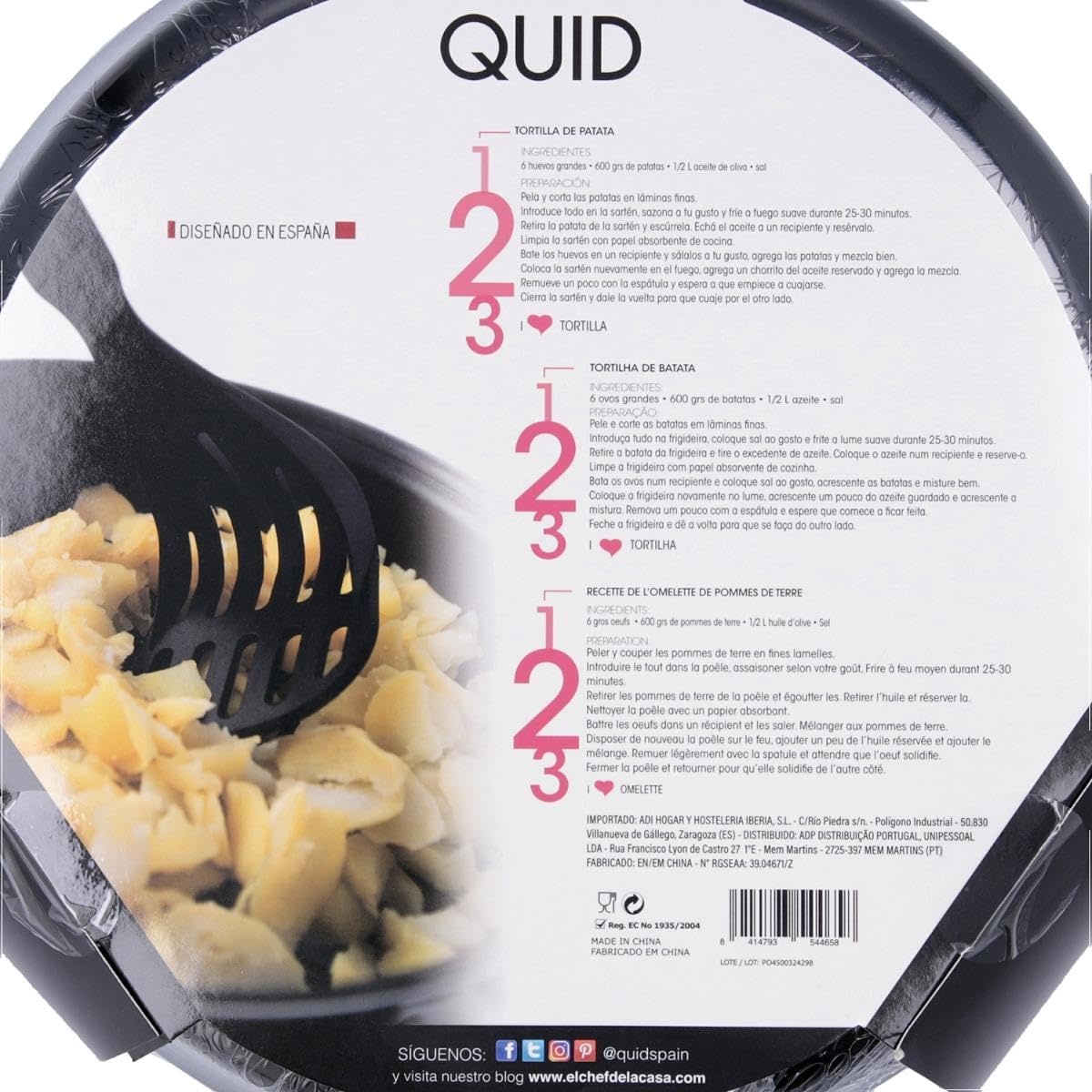 Quid Gastro Fun Dubbele Omeletpan 28 cm - Aluminium - Zwart