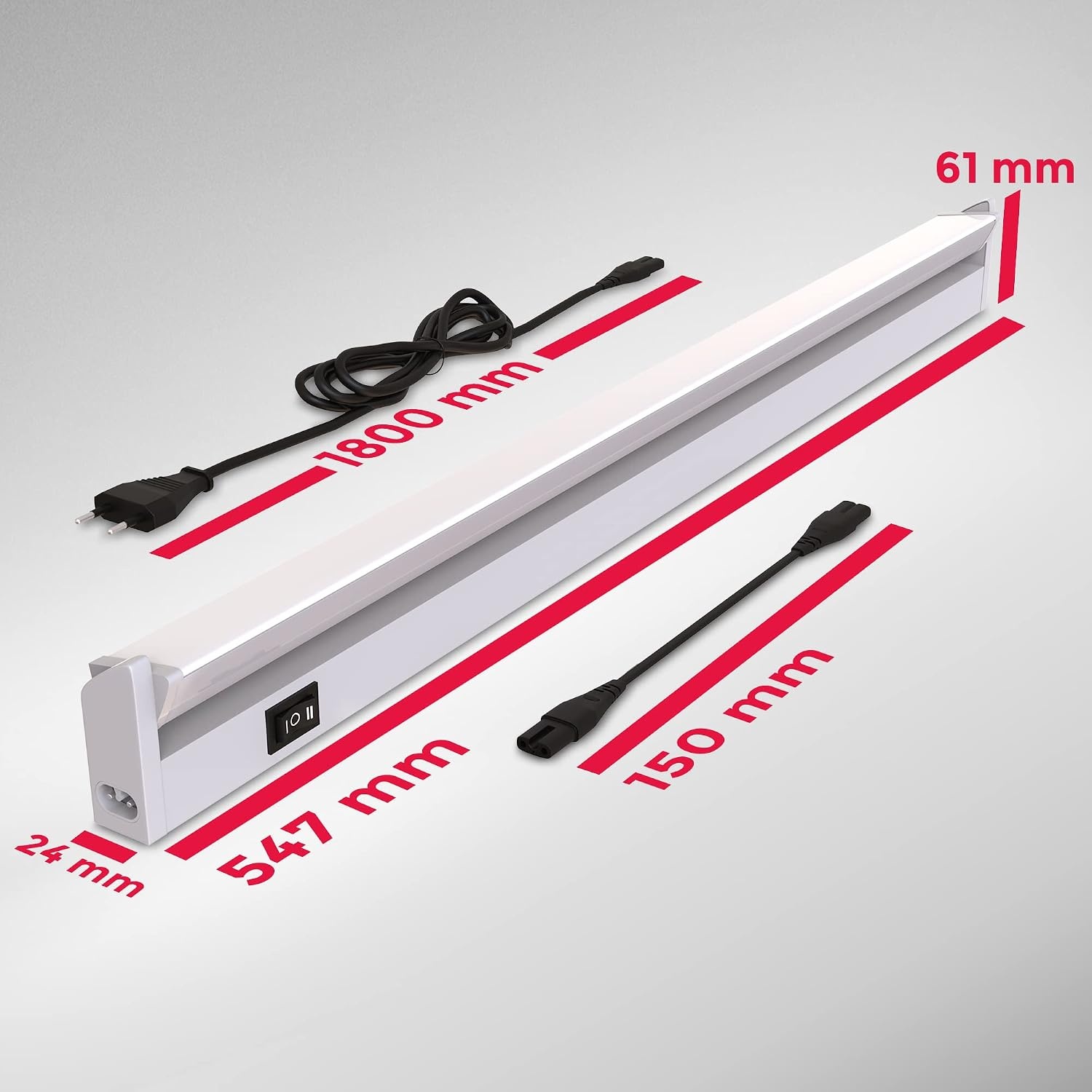 B.K.Licht I Keukenverlichting I kastverlichting I onderbouwverlichting I kleurtemperatuur instelbaar I titaan I 8W LED keuken verlichting