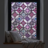 Dktie Decoratieve folie glasschilderij raamfolie zichtbeschermingsfolie melkglasfolie cirkels statisch hechtend privacy raamsticker (lila, 90 x 200 cm)