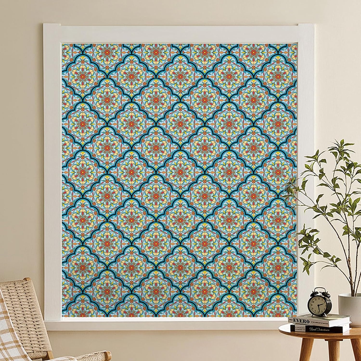 Dktie Decoratieve folie glasschilderij raamfolie zichtbeschermingsfolie melkglasfolie cirkels statisch hechtend privacy raamsticker (lila, 90 x 200 cm)