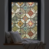 Dktie Decoratieve folie glasschilderij raamfolie zichtbeschermingsfolie melkglasfolie cirkels statisch hechtend privacy raamsticker (lila, 90 x 200 cm)