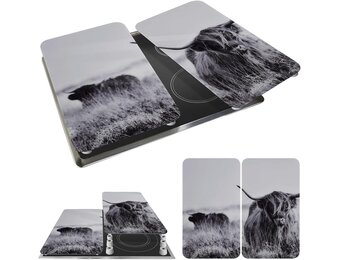 WENKO Kookplaatafdekplaten Highland Cattle - 2-delige set - 30 x 52 cm