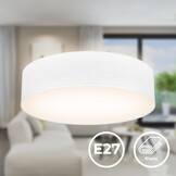 B.K.Licht I Plafondlamp I stoffen plafoniere I slaapkamer plafondlampen I lampen wit I stof plafonniere I IP20 I Ø38cm I excl. E27