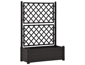 vidaXL Plantenbak met latwerk 100x43x142 cm PP antraciet