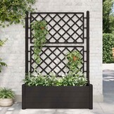 vidaXL Plantenbak met latwerk 100x43x142 cm PP antraciet