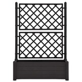 vidaXL Plantenbak met latwerk 100x43x142 cm PP antraciet