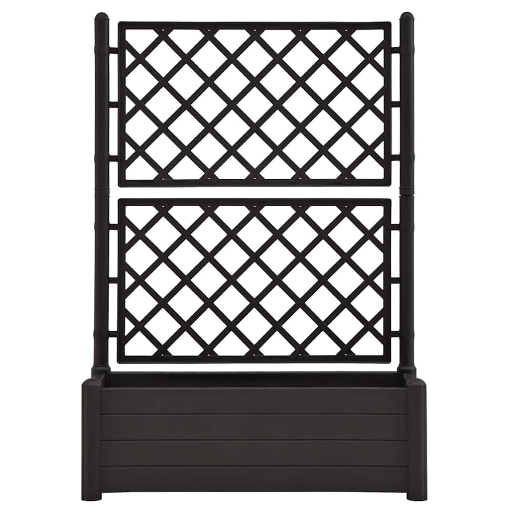 vidaXL Plantenbak met latwerk 100x43x142 cm PP antraciet