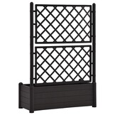 vidaXL Plantenbak met latwerk 100x43x142 cm PP antraciet