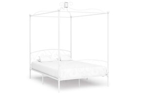 Hemelbedframe Metaal Wit 140x200 cm - 35% Korting