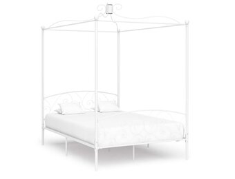 vidaXL Hemelbedframe metaal wit 140x200 cm