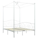 vidaXL Hemelbedframe metaal wit 140x200 cm