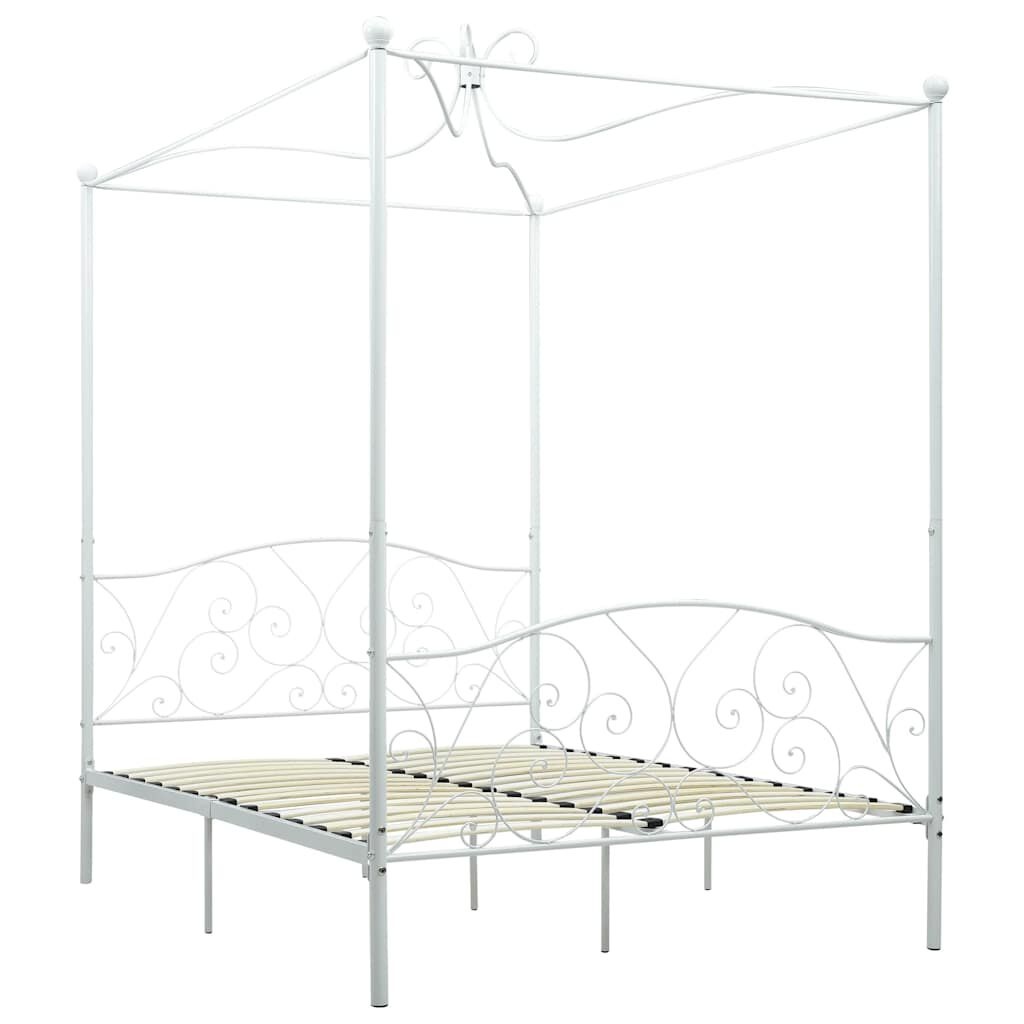 vidaXL Hemelbedframe metaal wit 140x200 cm