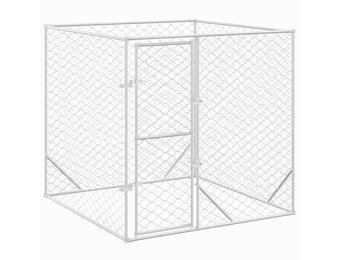 vidaXL Hondenkennel voor buiten 2x2x2 m gegalvaniseerd staal zilver