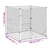 vidaXL Hondenkennel voor buiten 2x2x2 m gegalvaniseerd staal zilver