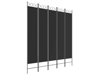 vidaXL Kamerscherm met 5 panelen 200x200 cm stof zwart